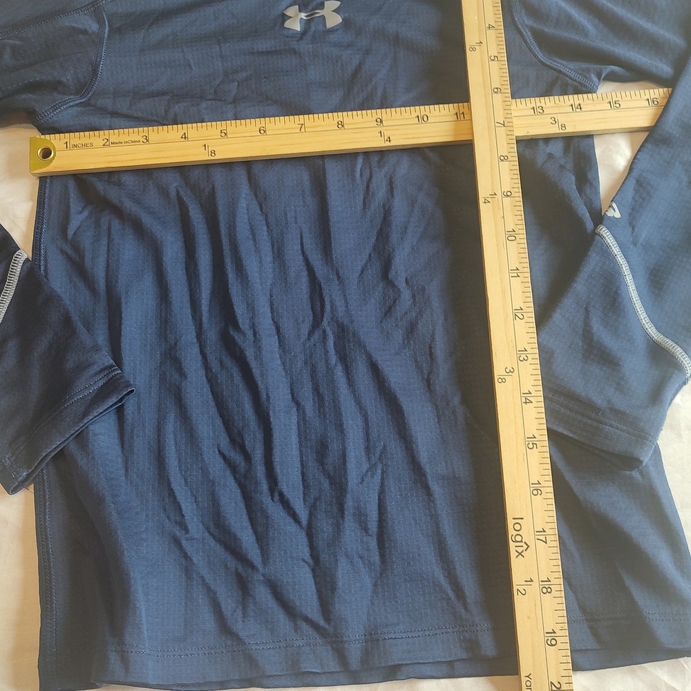 Under Armour ColdGear Top Kids Youth Medium Blue Excellent Fitted Base Layer